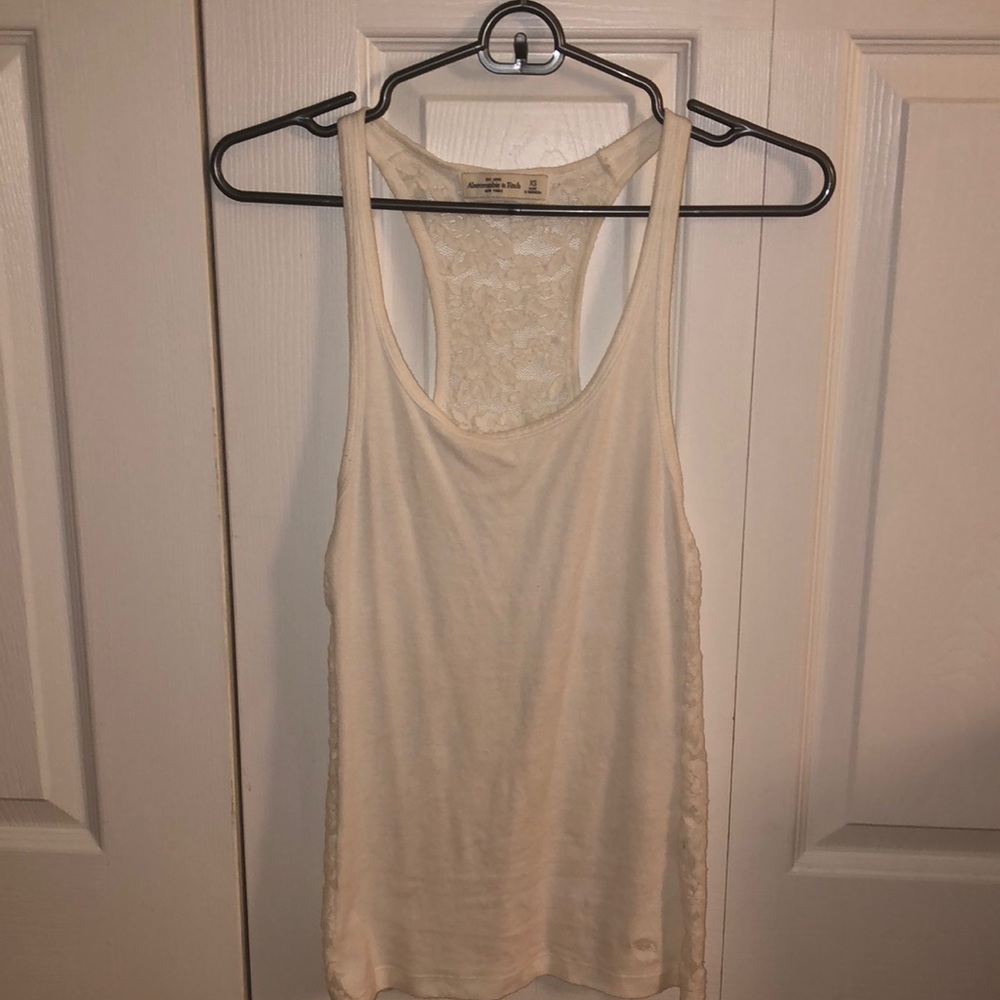 White Tank Top with flowery lace back